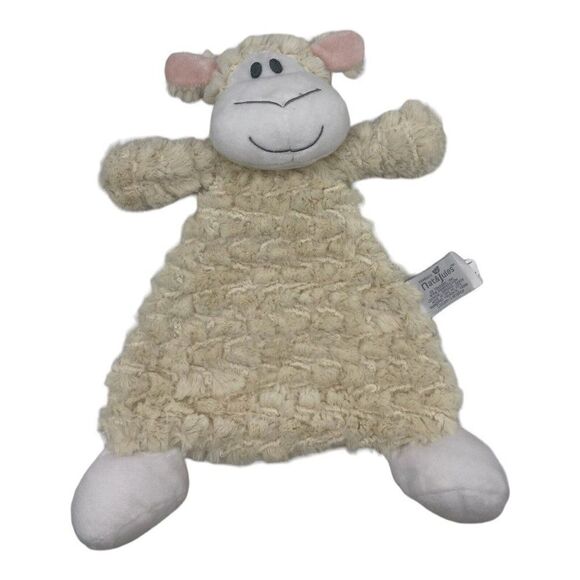 Demdaco Sheep Lamb Lovey Security Blanket Cream White Plush Rattle Nat Jules - Picture 1 of 8